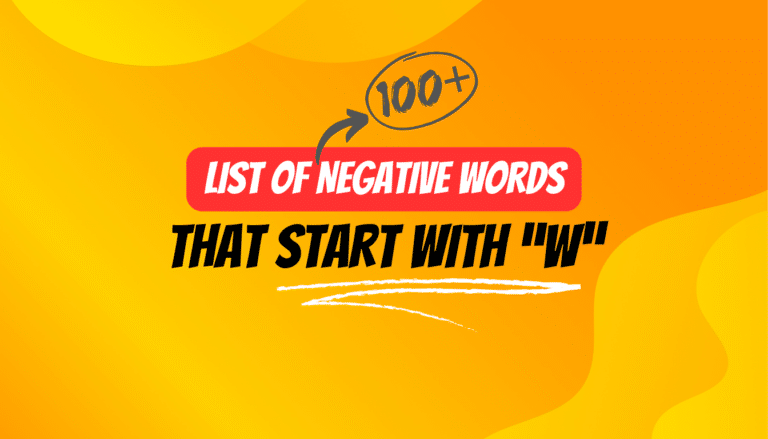 negative words that start with w
