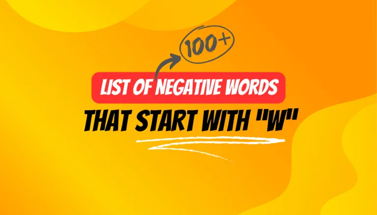 negative words that start with w