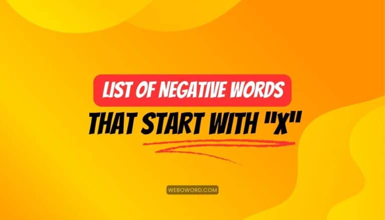 negative words that start with x